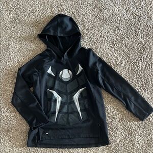 Black Hooded Sweatshirt with Graphic Design